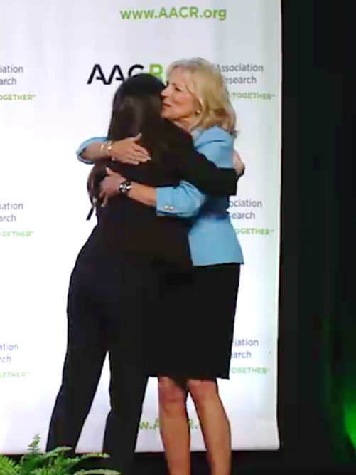 Dr. Lunt hugging Jill Biden
