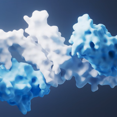 Blue and white protein rendering